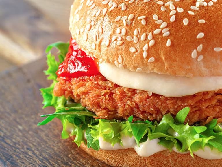 Delicious fried chicken sandwich